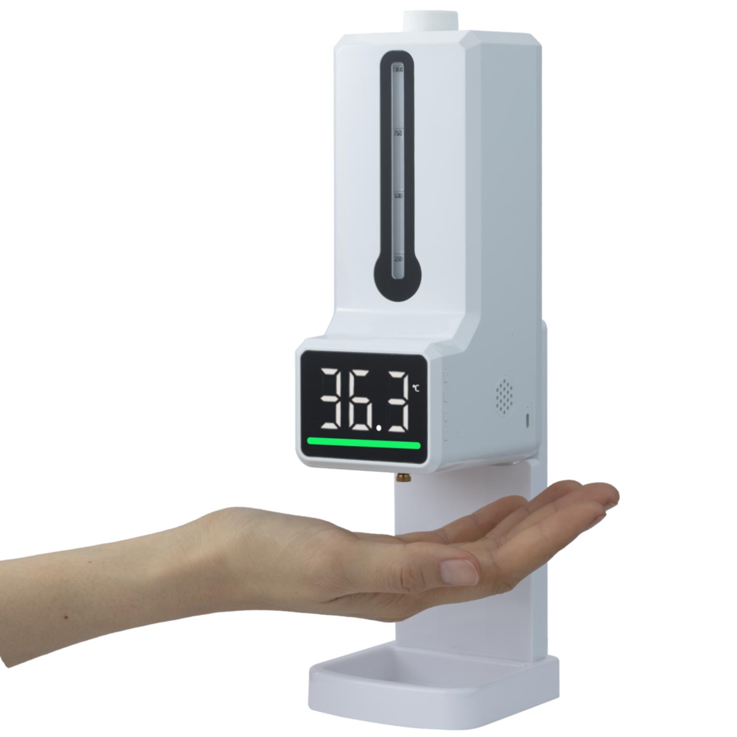 Q7MAX Automatic Liquid Soap Dispenser Smart Sensor Digital Non-Contact Infrared Thermometer Hands Washing Free Sanitizer Machine