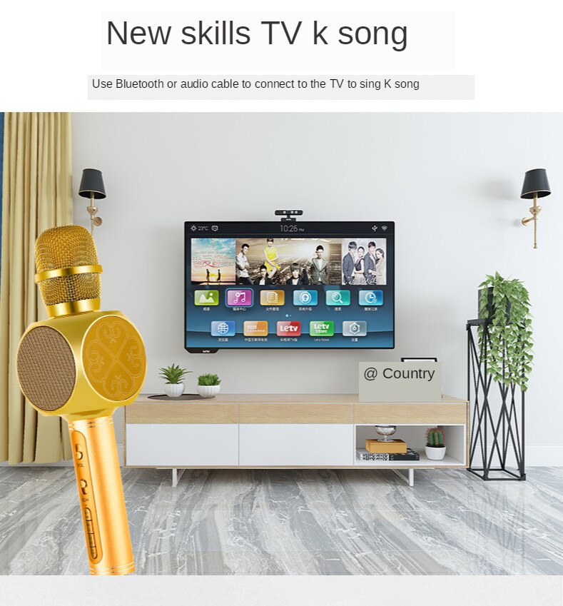 YS-63, inalámbrico por Bluetooth, micrófono portátil de mano PARA Karaoke, altavoz para en casa, micrófono para reunión de habla, micrófono