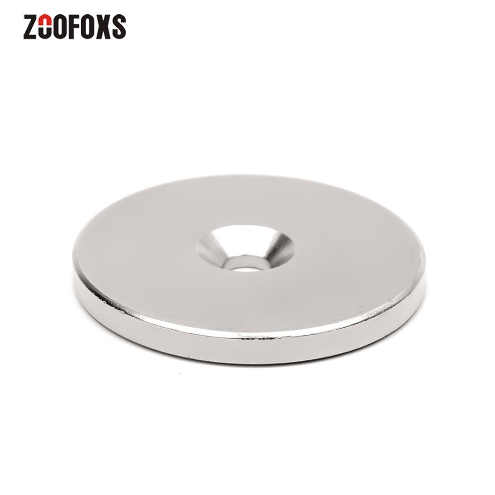 Zoofoxs 1 Stuk 50X5Mm Gat 6Mm N35 Verzonken Ronde Neodymium Magneet Sterke Krachtige Zeldzame Aarde Magneten 50*5-6Mm