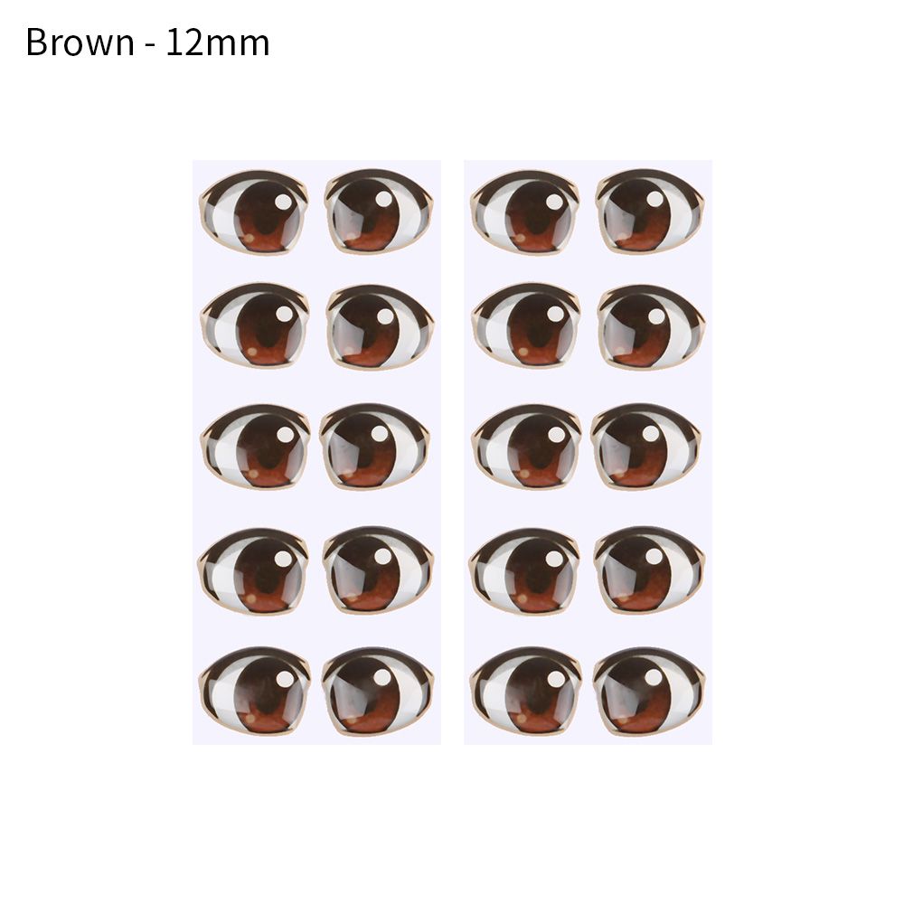 10 Pair Cute Cartoon Eyes Stickers Boy Anime Figurine Doll Face Organ Paster Decals DIY Glass Eye Chips Paper Doll Accessories: Antique Copper