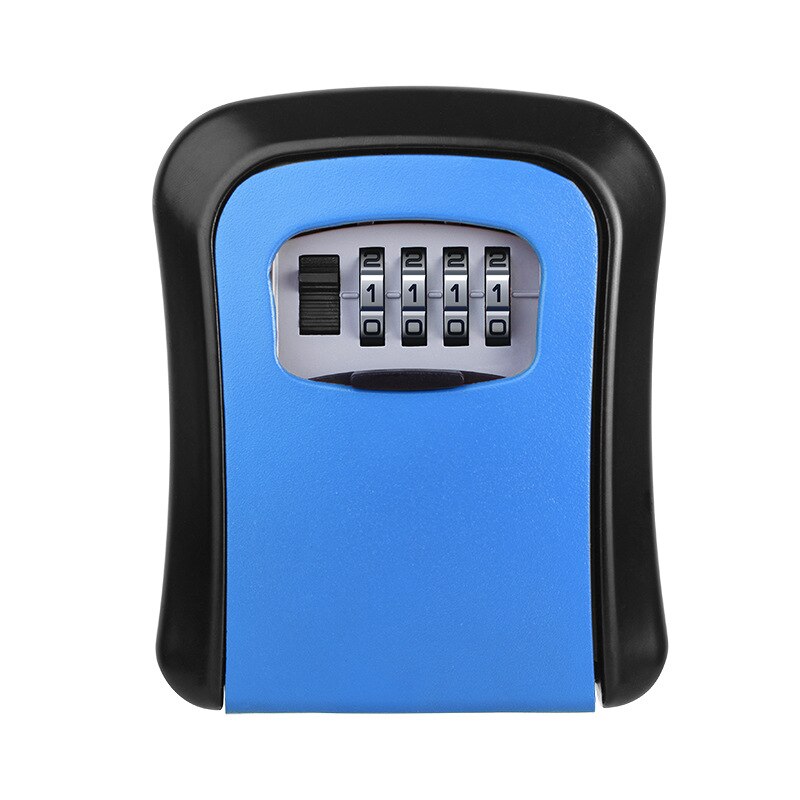 Durable Zinc Alloy Wall Mount Key Door Lock Storage Secret Security Box with 4 Password seguridad kluis Safety Accessories: Blue