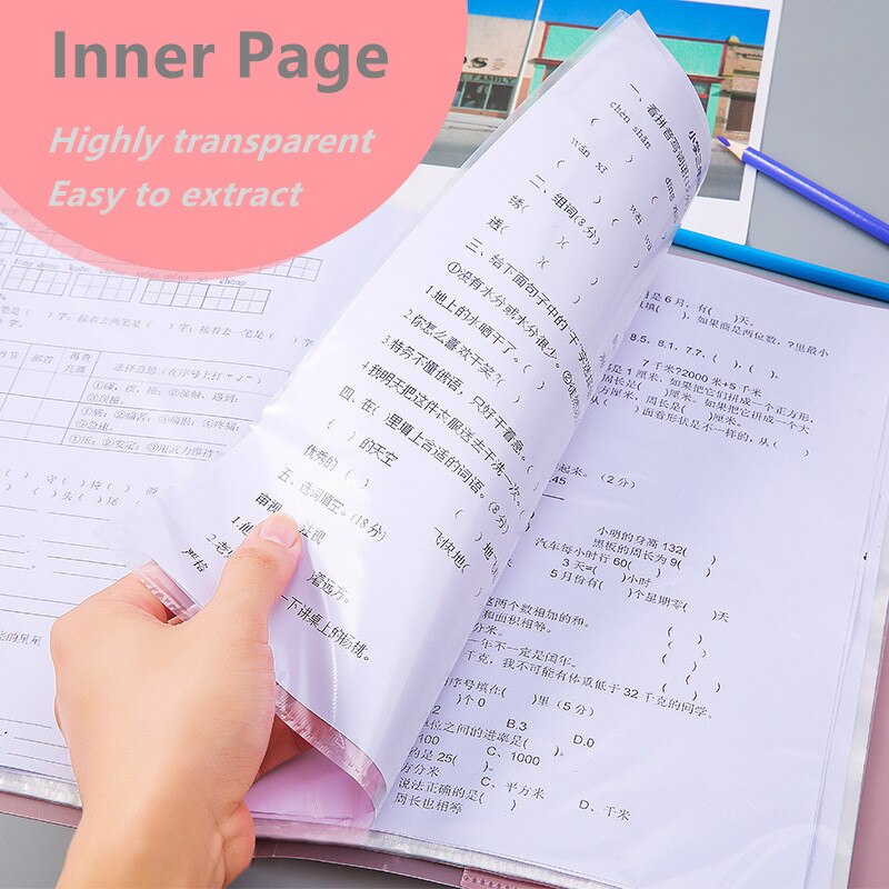 20/30/40 Sheets File Folder For Documents Letter A3 Paper Portable Business Briefcases Booklet Organizer Office Student Supplies