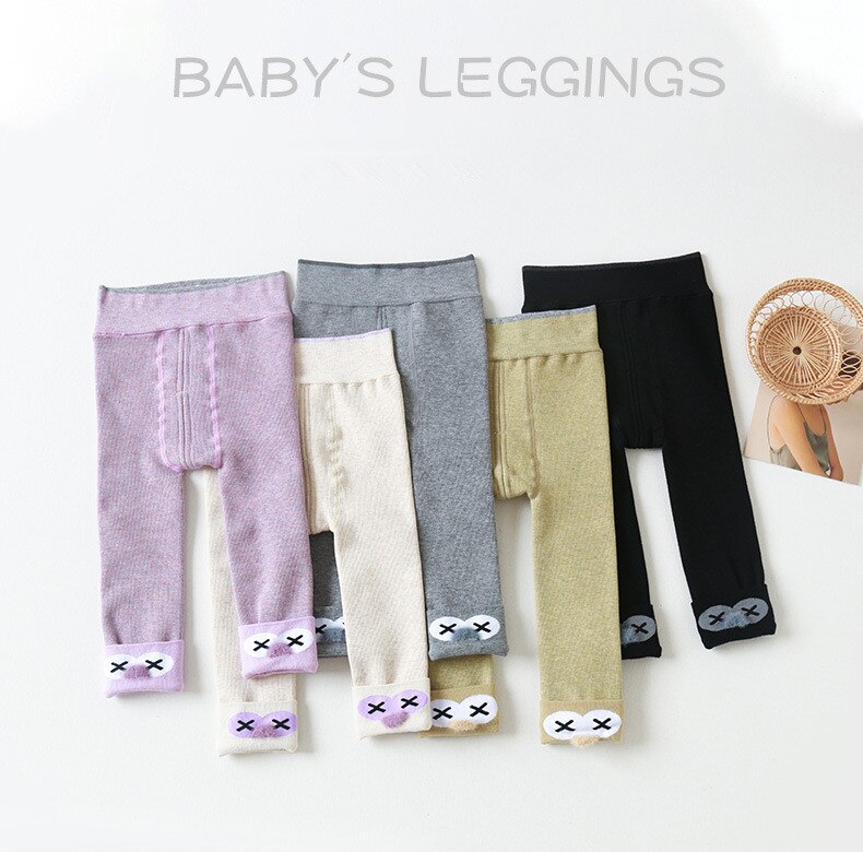 0 a 2 Anni di Autunno di Inverno Del Bambino Della Ragazza Delle Ghette Fodera In Pile di Spessore Leggings Caldo Per I Più Piccoli A Doppio Ago Neonati Del Bambino pantaloni