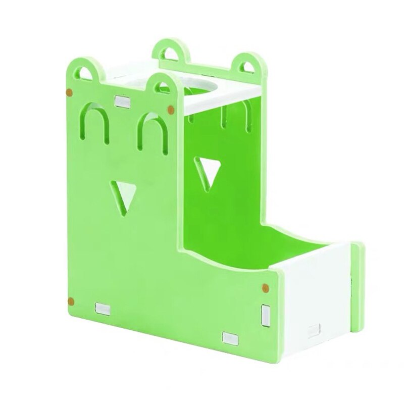 Cuenco de comida para mascota pequeña, jaula para hámster, cuenco de agua de beber cuadrado, alimentador de ardillas Multicolor, suministros para mascotas: green
