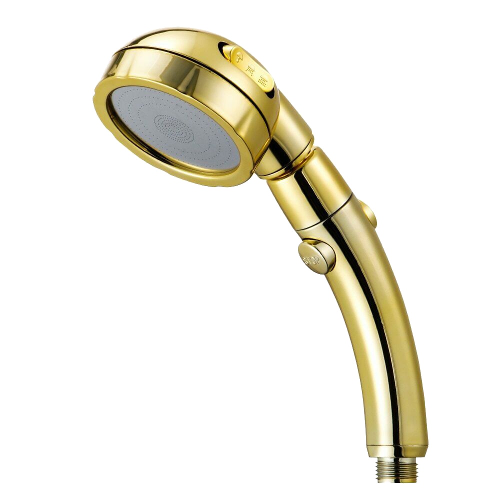 3 In 1 High Pressure Showehead Handheld Shower Head with ON/OFF Pause Switch Gold