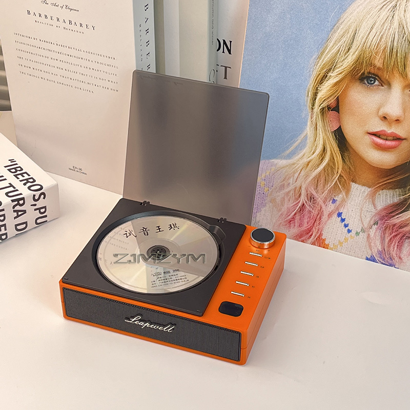 Portable CD Player Wireless Bluetooth Speakers FM Radio Music Album Player Home CD Machine With Screen, Rechargeable: Silver