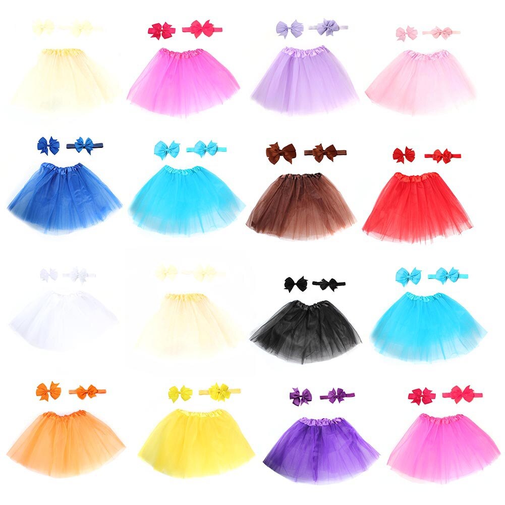 3 Stks/set Snoep Kleur Zachte Baby Meisje Tule Rok Hoofdband Haarspeld Photo Prop Prinses Kerst Dag Leuke Comfortabele Rokken