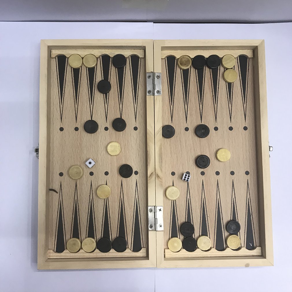 3 in 1 Wooden Chessboard Folding Board Chess Game International Chess Set For Party Family Activities Games