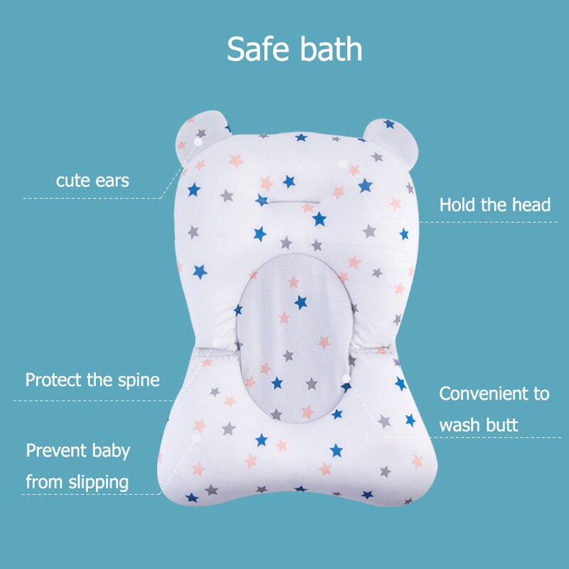 Baby brusebad badekar måtte sikkerhed badestøtte pudeunderlag skridsikker flydende sammenklappelig hurtig tør nyfødt brusebad hyggelig siddemåtte 0-1y