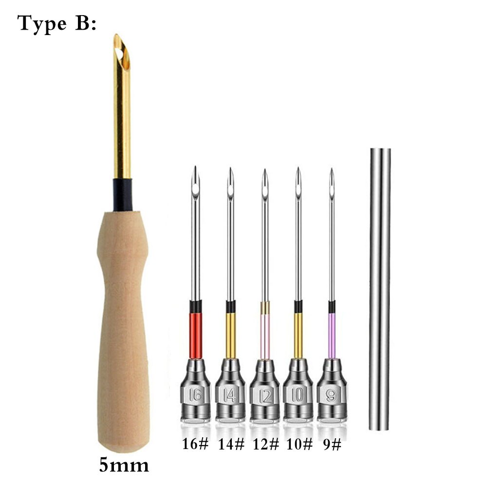 Punch Needle Embroidery Kits Wooden Yarn Punch Needles Crochet Knitting Embroidery Pen DIY Craft Stitching Applique Sewing Tools: 2