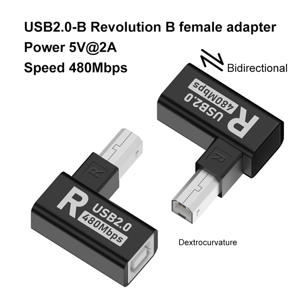 USB 2,0 Typ B Druck adapter Buchse Stecker zu Buchse Konverter 90 Grad USB B Drucker adapter Erweiterungs adapter für Druckers canner: green