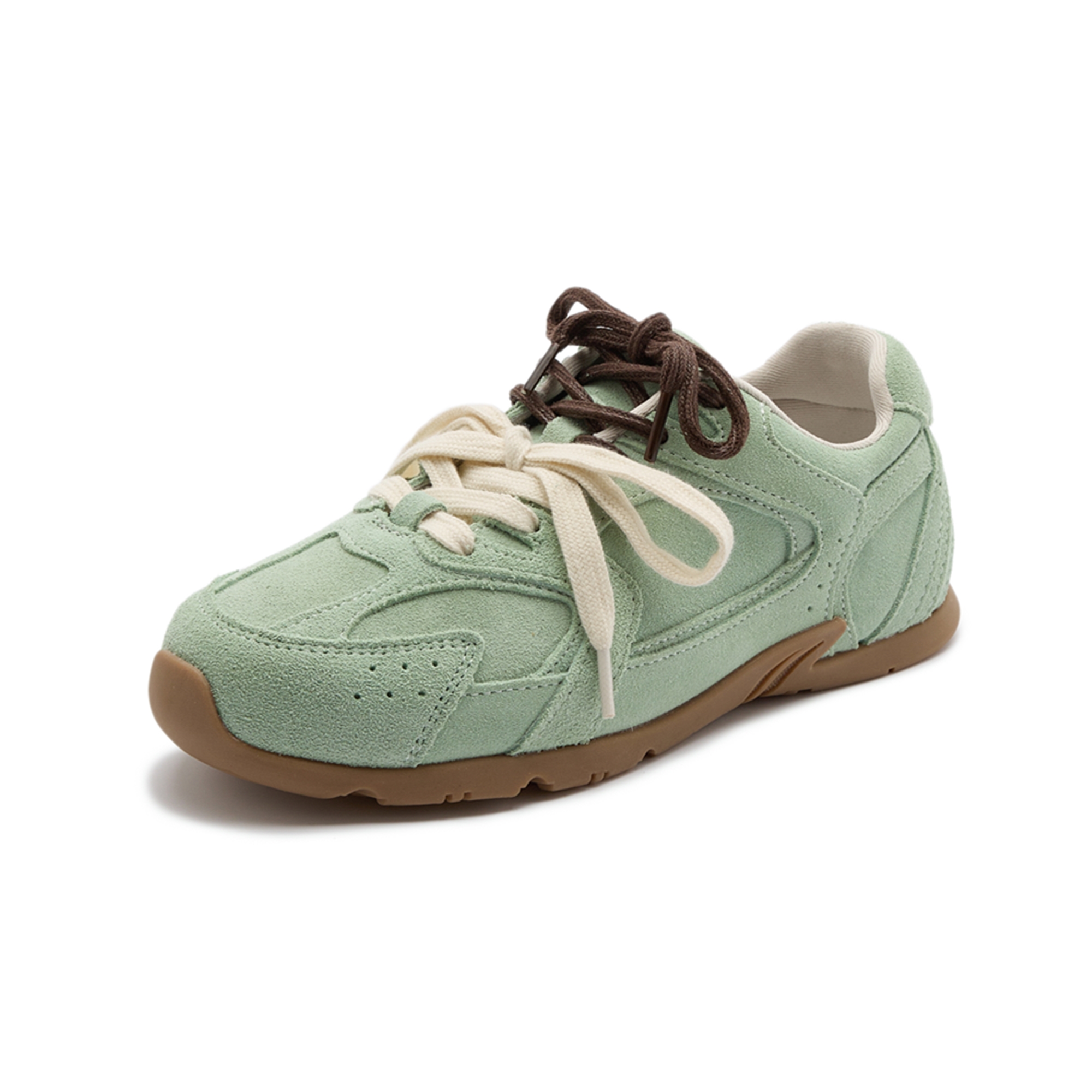 AIYUQI Scarpe da ginnastica da donna 2025 Nuove scarpe da allenamento tedesche antiscivolo per le donne Scarpe da corsa piatte in vera pelle di grandi dimensioni da donna: Luce Verde / 43
