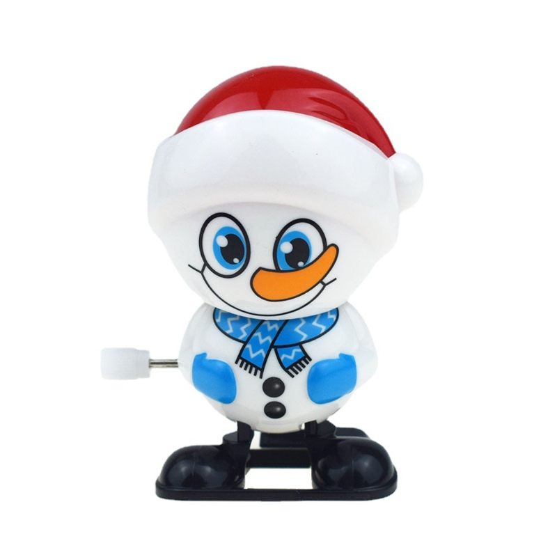 Colorful Mini Jumping Wind-up Toy Cute Penguin Snowman Santa Bear Shaped Fine ABS Party Supplies Easy Sleeping Tool: Q version snowman