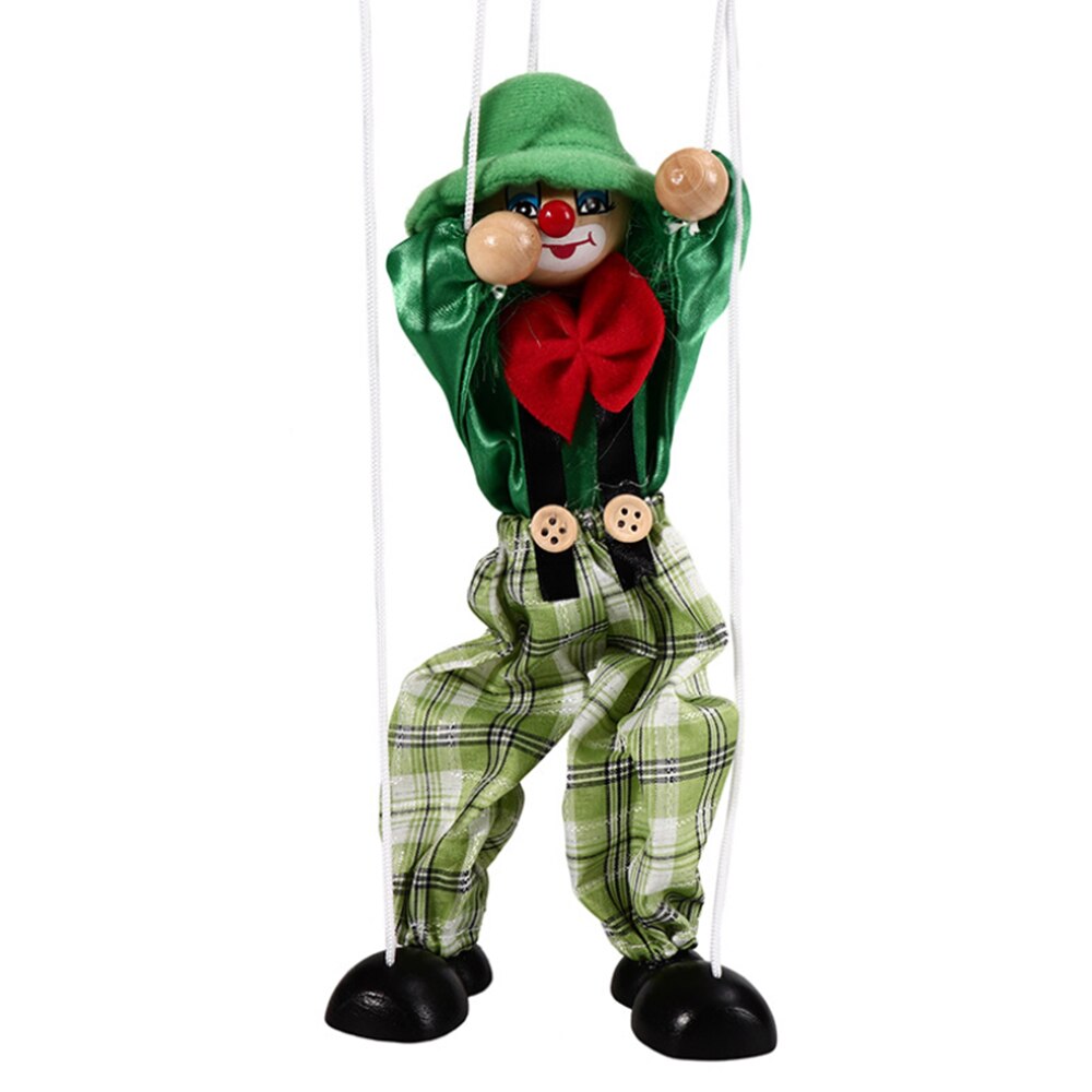 Clown Hand Marionette Puppet Toys Children's Wooden Colorful Marionette Puppet Doll Parent-Child Interactive Toys