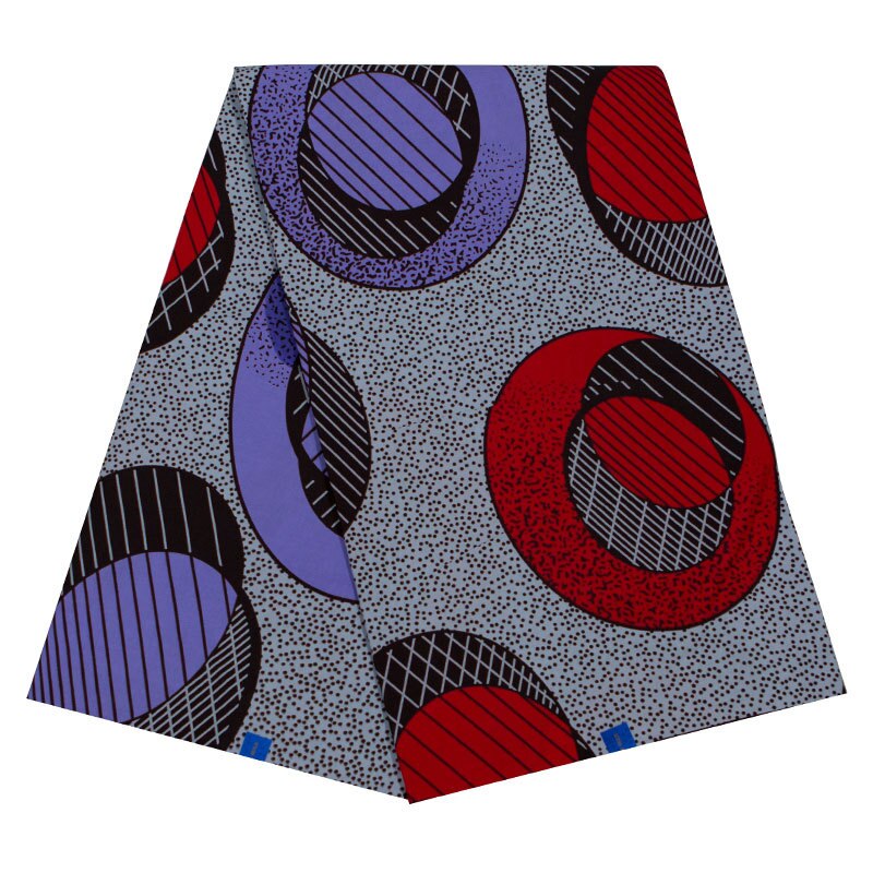 Pretty Pattern Red And Purple Print Pure Cotton African Ankara Veritable Guaranteed Real Wax Fabric 6 Yards