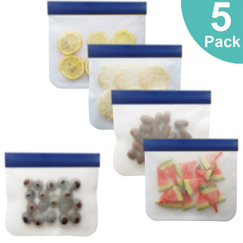 Reusable Silicone Food Storage Bag Upgrade Leakproof Containers Top Freezer Ziplock Shut Bag Silicone Bag Food Fresh Storage Bag: Dark Khaki