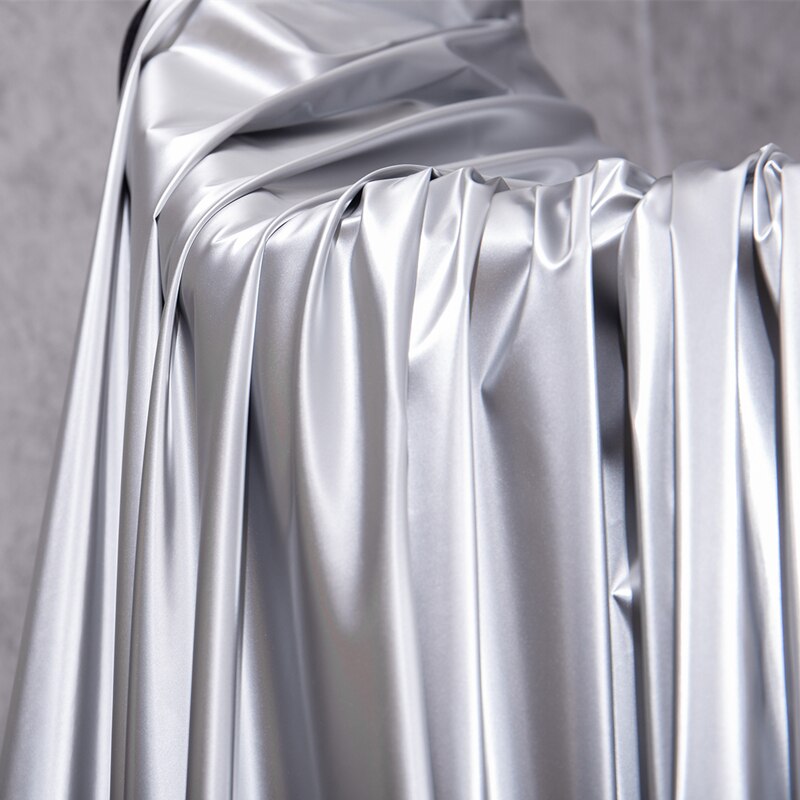 Down Jacket Fabric Fabric High-grade Imitation PU Disposable Light and Thin Waterproof Smooth Shiny Silver Garment Fabric