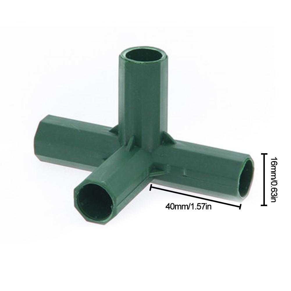Conector de montaje de marco de invernadero de alta resistencia, 5 tipos, 16MM, ángulo recto, 3, 4, 5 vías, accesorios de invernadero: Blanco