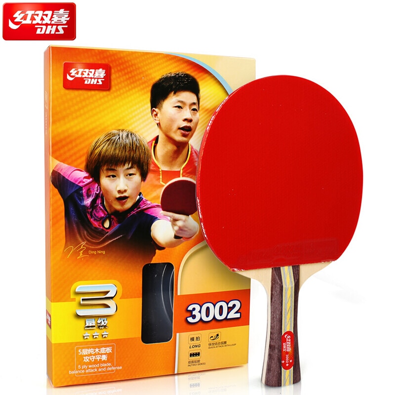 DHS table tennis rackets 3-star 3002 3006 with rubber PF4-1 pips-in racket ping pong bat paddle