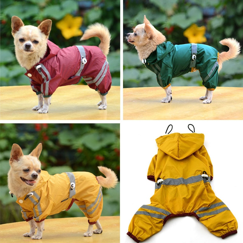 Puppy Hond Cool Regenjas Glinsteren Bar Hoody Waterdichte Regen Mooie Jassen Coat Kleding Kleding