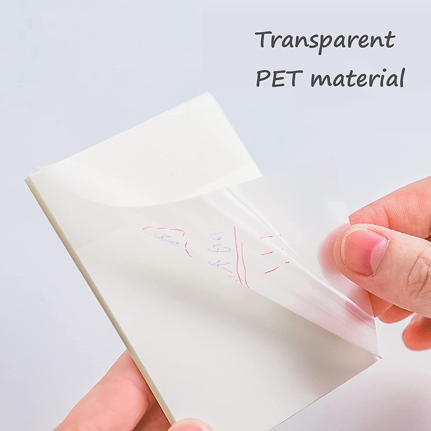 50 Sheets Transparent Sticky Notes Pad Waterproof Self-adhesive Clear Memo Message Reminder School Office Supplies