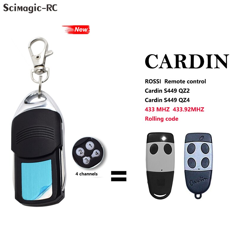 Cardin S449 QZ2 QZ4 Garagedeur Afstandsbediening 433.92Mhz Rolling Code