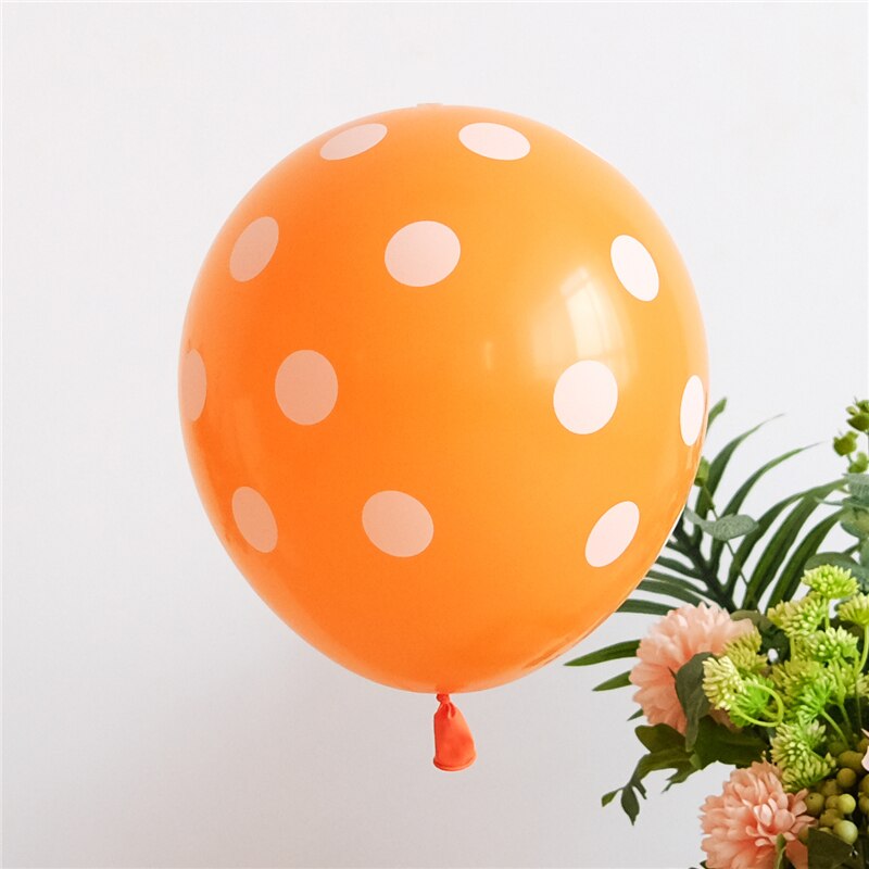 10pcs 12 Inch Colorful Wedding Valetines Day Agate Marble Wave Point Balloons Birthday Decoration Happy Year Decor: Wave point orange