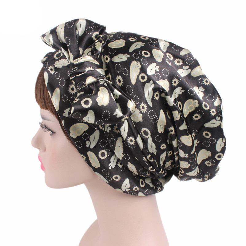 Satin dame hijab kemo hat turban hoved tørklæder hårtab hovedbeklædning bandana bånd sløjfe tørklæde cancer kasketter beanie cover