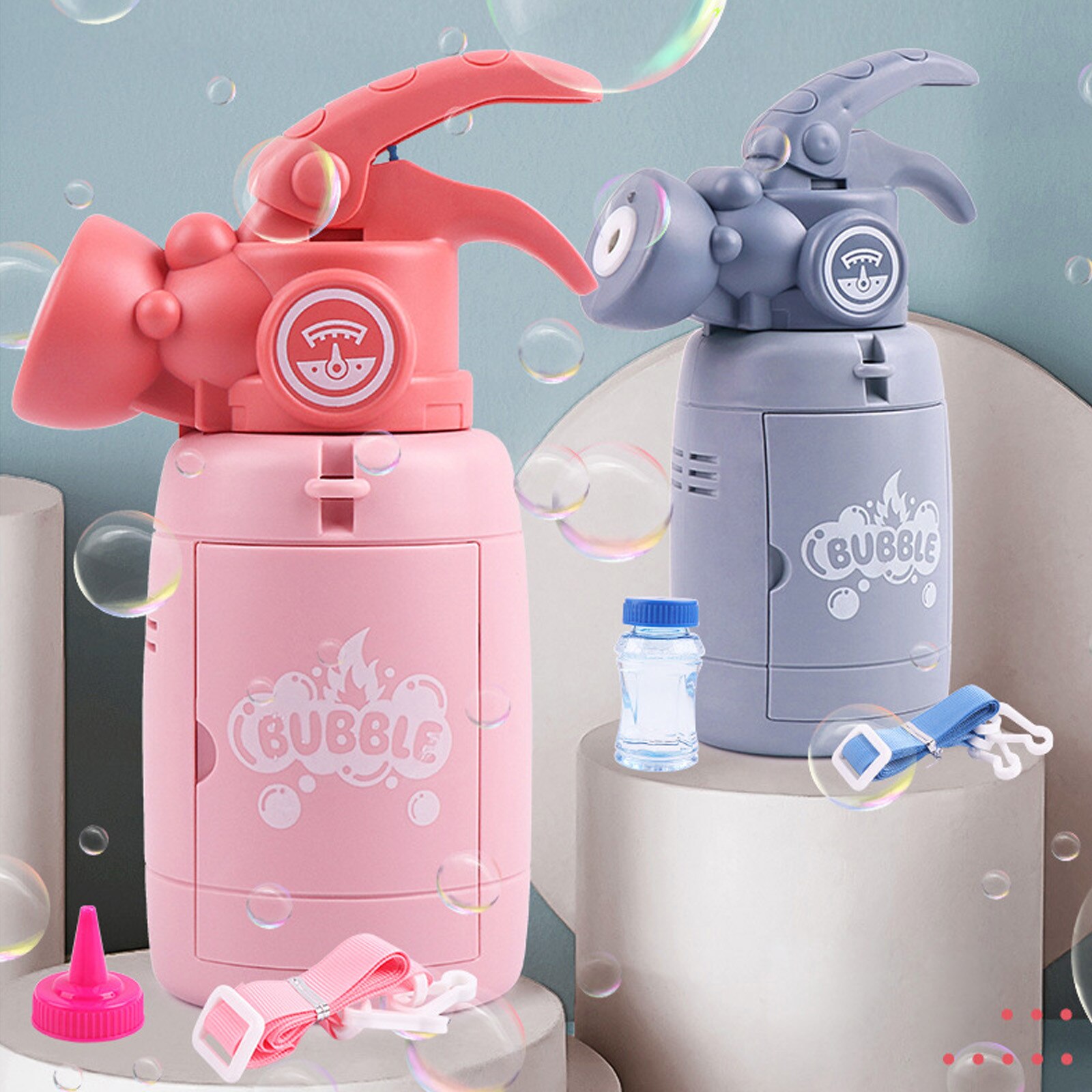 Fire Extinguisher Bubble Machine Toy Electric Kids Fun Outdoor Summer Toy 100ml Children Soap Bubble Blower Machine Toys