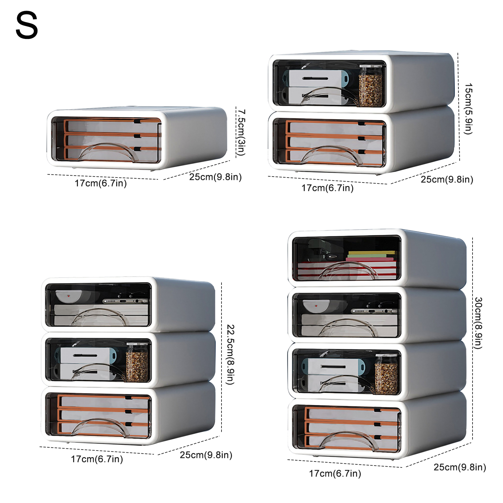 1 Pc Storage Drawers Desk Organizer Boxes Multi-Layer Stackable Storage Boxes Clutter Desk Shelving Jewelry Box for Home Office