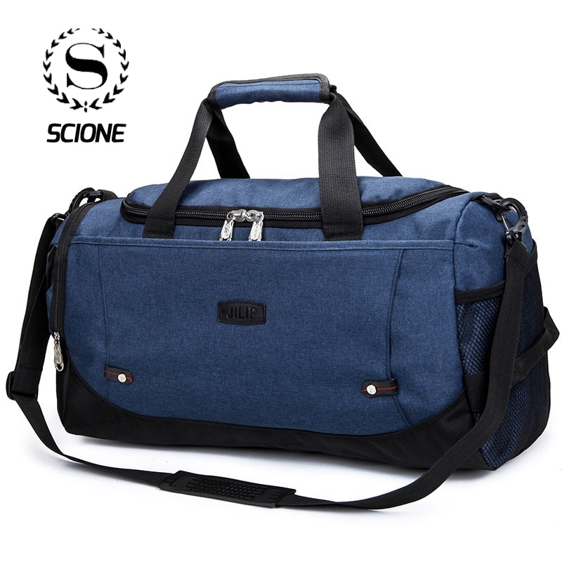 Scione unisex store rejsebagagetasker multifunktions duffel skuldertaske afslappet messenger bærbar pakke med skoopbevaring