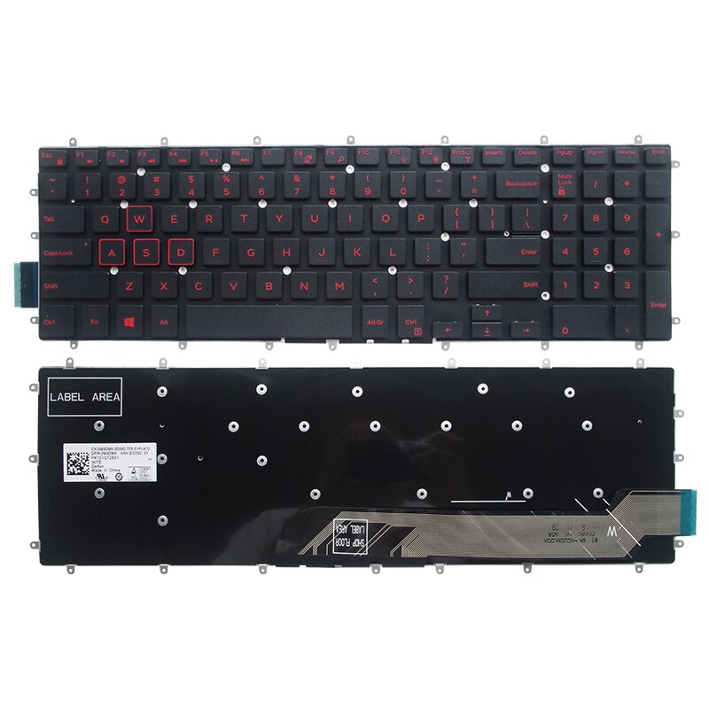 US Keyboard Backlight for Dell Inspiron 15 Gaming 7566 7567 5570 5770 5775 5575 7570 7577 Laptop Backlit: no Backlight