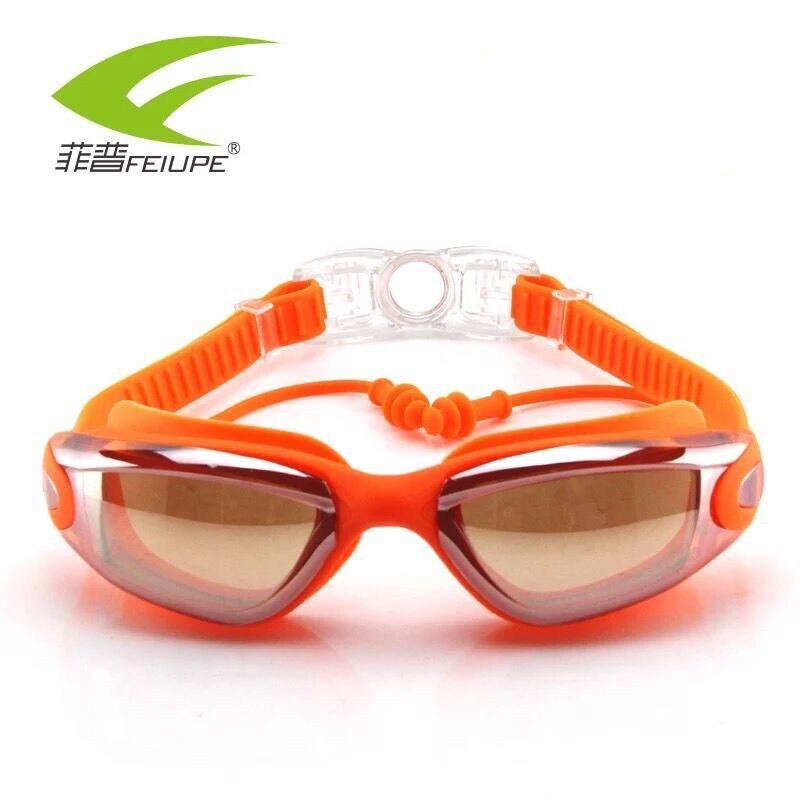 Zwembril, verstelbare siliconen zwembril met oordopjes, waterbestendig, anti-condens, uv-bescherming, dames, heren zwembril