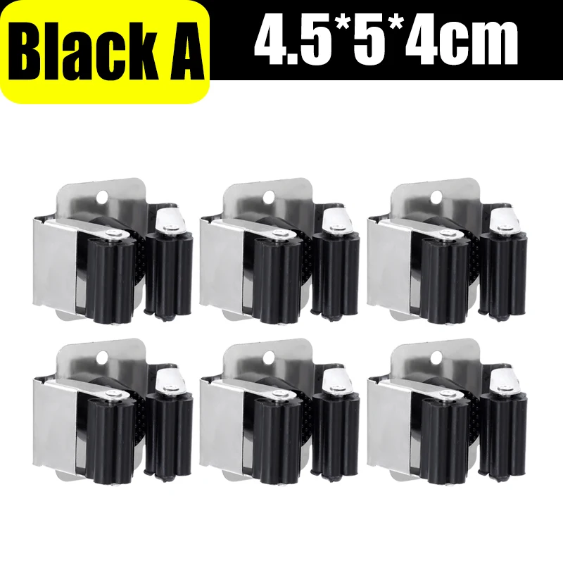 1-10Pcs Mop Broom Holder Wall Mounted Storage Clips with Screws Handle Hanging Tools for Home Kitchen Bathroom Garden Clips: S / Light Grey