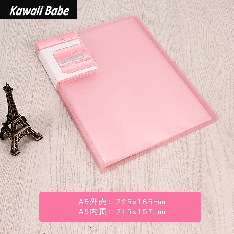 Desk Organizer File Folder A5 20/30/40/60 Page Document Folder for Files Sorting Supplies Office School Supplies Document Case: 20pages pink