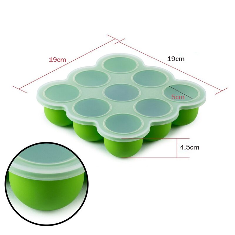 9 gürten Eis tablett bilden Baby Lebensmittel Container Silikon Obst Muttermilch Lagerung Tragbare freundlicher Geschirr Feld Gefrierfach