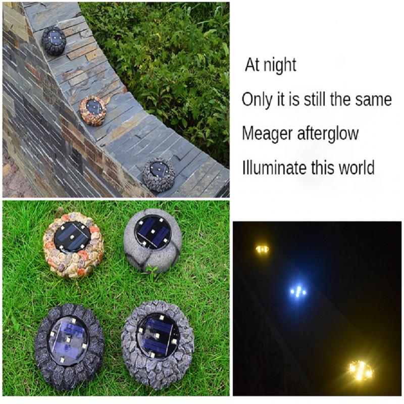 LED Solar Stone Lamp Outdoor Waterproof Simulation Stone Underground Light Solar Garden Courtyard Lawn Light