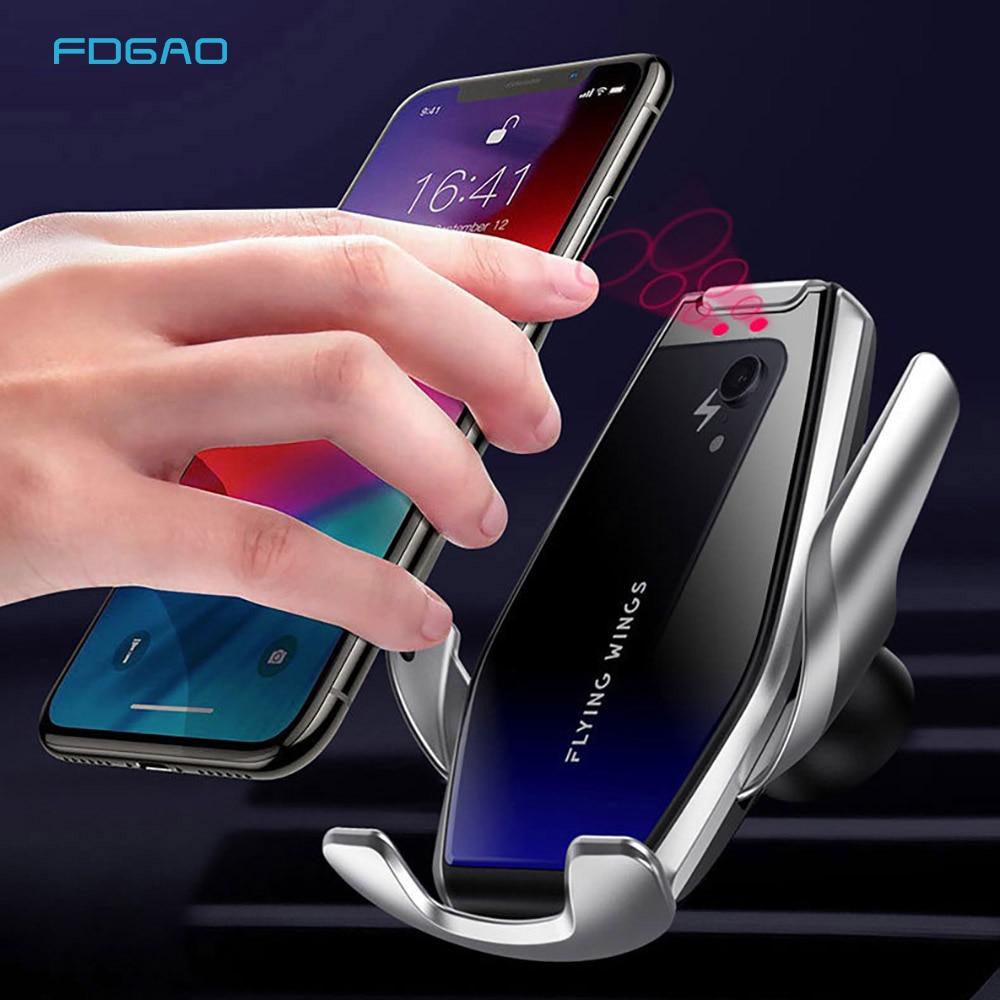 15W Qi Auto Draadloze Oplader Voor Iphone 11 Xs Xr X 8 Samsung S10 S20 Automatische Spannen Snelle Draadloze opladen Auto Telefoon Houder