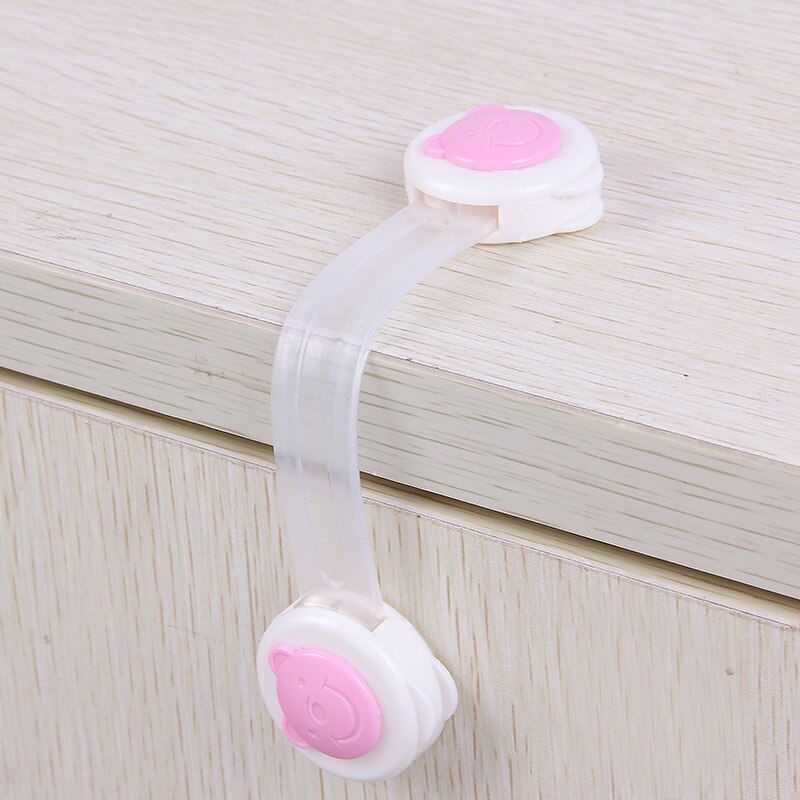 Baby Veiligheid Cartoon Beer Kabinet Sloten & Straps Plastic Lock Voor Kinderen Garderobe Kind Bescherming Blocker Baby Veiligheid