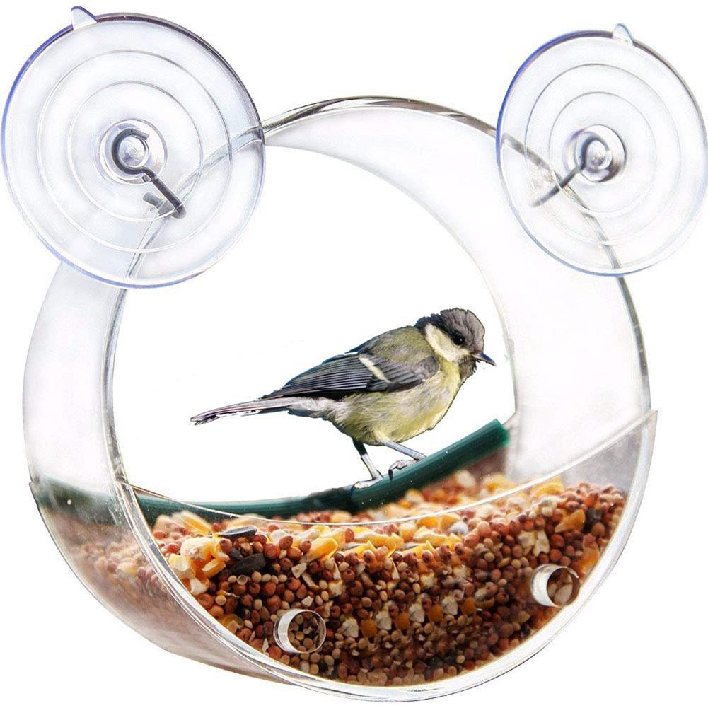 Round Bird Feeder window bird feeder For budgie feeder Hanging Feed sparrow cage In The Birdhouse Window Bird Feeder Bird Cage