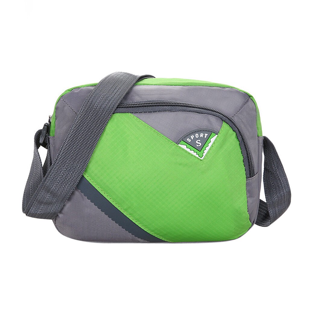 Mannen Vrouwen Nylon Waterdichte Grote Effen Kleur Capaciteit Schouder Messenger Crossbody Tassen Sacoche Femme #25: Green