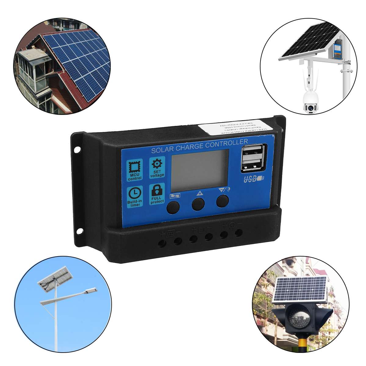 500W Solar Power System Solar Panel Kit Battery Charger 100A Solar Charge Controller Home Grid Camp Phone PWM
