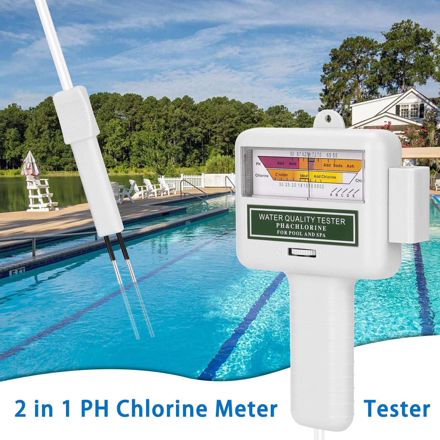 2 In 1 Ph Chloor Meter Tester PC-101 Ph Tester Chloor Water Testen Apparaat CL2 Meten Voor Zwembad Aquarium