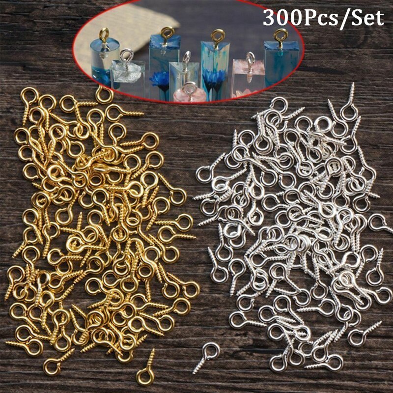 300Stck Mini Schraube Auge Stifte für Schmuck Machen Perle Perlen Nietstifte Haken Ösen Schraube Umklammert Haken für Anhänger Schmuck erkenntnisse