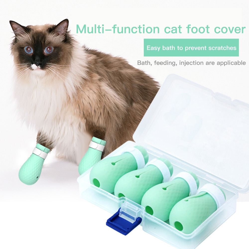 Chaussures de bain anti-égratignures pour chats, bottes réglables, protège-pattes, pour le bain, fournitures de toilettage