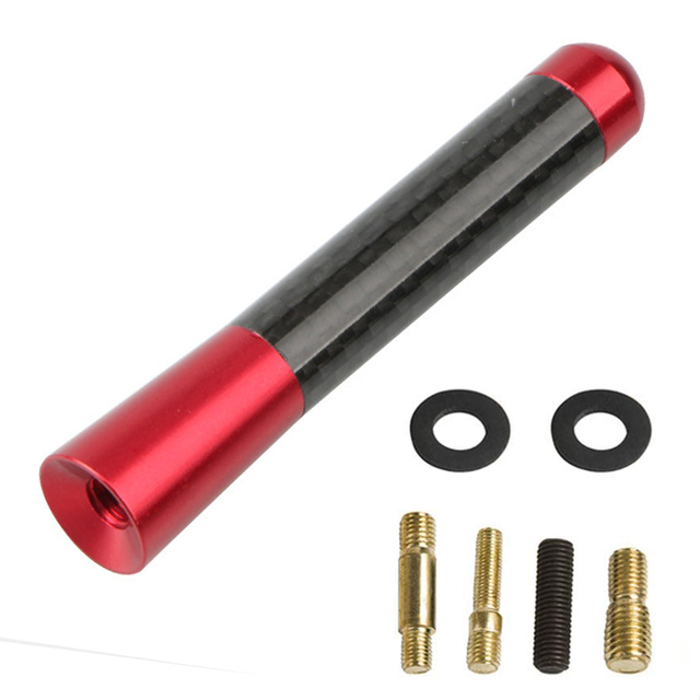 Car Roof Antenna Carbon Fiber 3.5/8/12cm Radio Aerial Antenna Radio FM/AM Metal Receiving Antennas Short Stubby Mast Antenna: Orange
