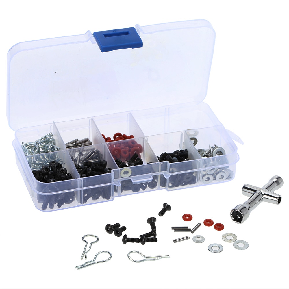 Zeer praktische Speciale Reparatie Tool en Schroeven Box Set voor 1/10 HSP RC Auto omvatten 270 Stks Inbussleutel