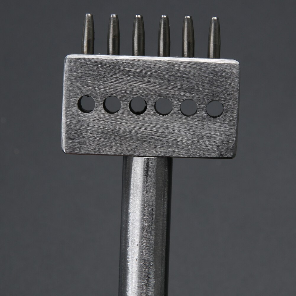 Leather Craft Prong Hole 4mm Spacing Hole Punch Tools Round Row Drilling Cutter Orifice DIY Pucher Gadgets 2/4/6 Prong