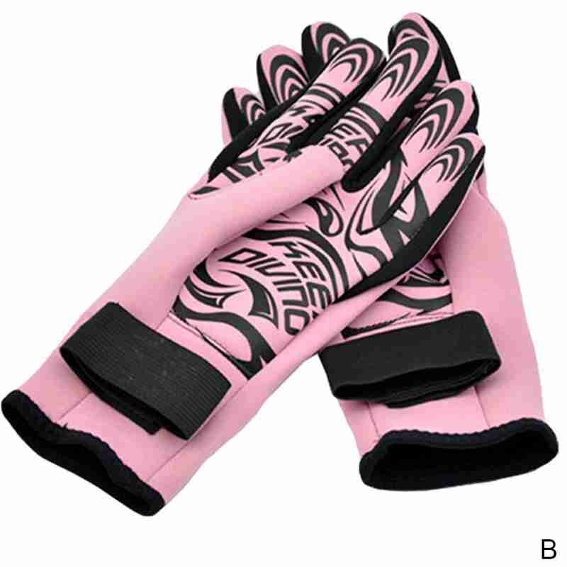 Gants en néoprène véritable 3MM, anti-rayures et maintien au , plongée, pêche, surf, natation, kayak, hiver, F6H1: S-pink