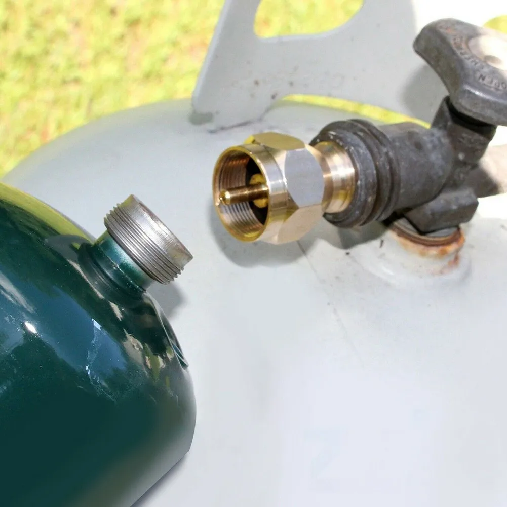 Camping Propane Refill Adapter LpGas Cylinder Tank Coupler Heater Bottles Brass For20 30 40 Pound 50 Cylinders Cook outdoor Part